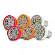 Kit 6 Lampadas Leds Lanterna Traseira Pisca Seta Re Freio