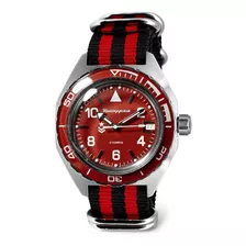 Reloj Hombre Vostok 650841-bk-r Automático Pulso Rojo En