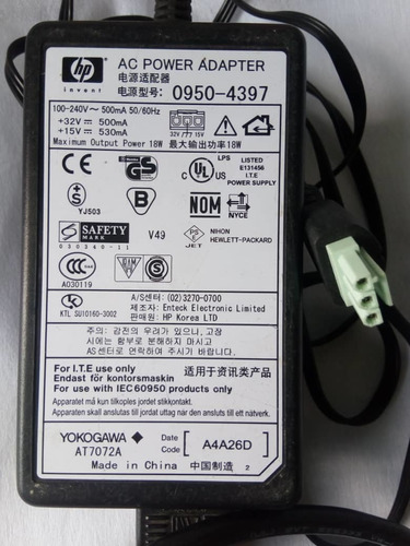 Regulador De Impresora Hp Ac Power Adapter 0950-4397.