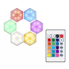 Luminária De Parede Quântica Hexagonal Led Rgb 6 Unidades