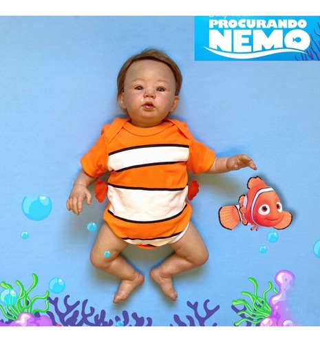 Body Bebê Infantil Personagens Fantasia Peixinho Peixe Nemo
