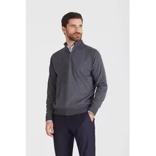 Sweater Macowens Medio Cierre Gris Claro Hombre 609260141042