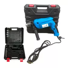 Furadeira Industrial Impacto 3000rpm 1/2 750w + Kit 27 Peças Cor Azul 110v