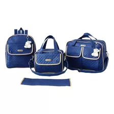 Kit Bolsa De Maternidade Azul Com Mochila Menino Frasqueira