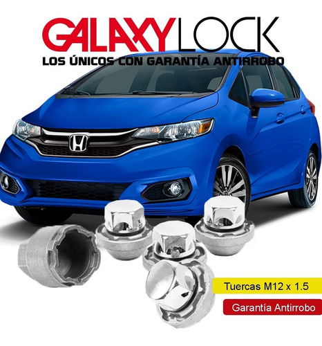 Tuercas De Seguridad 12 X 1.5 Honda Fit 2020 Galaxylock Foto 10