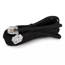 Cable Plano De Linea Telefono 2mts Rj11 4 Hilos Macho Negro