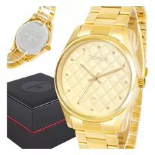 Relógio Feminino Technos Brilho Dourado Elegante Top Prova Dágua