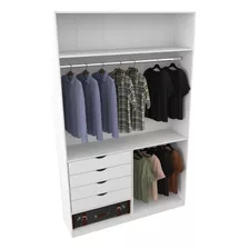 Armário Arara Gaveta Milena M2 100% Mdf Closet Lojas Sapato