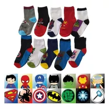 Kit 5 Dúzia Meia Disney Atacado Marvel Infantil Menino 