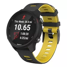 Garmin Forerunner 245/645 2 Pulseiras Esportivas Cor Preto Com Amarelo Largura 20mm