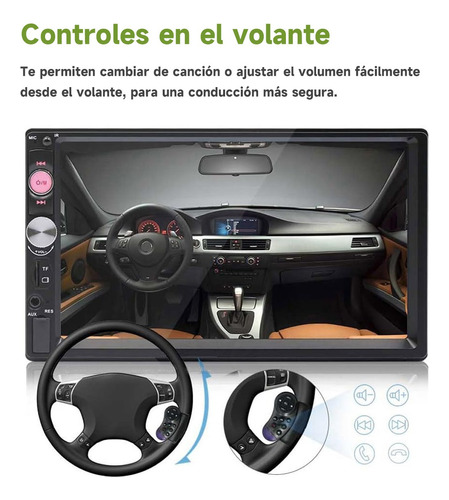 Estreo Auto 2 Din Carplay Manos Libres Radio Receptor Mp5 Foto 5