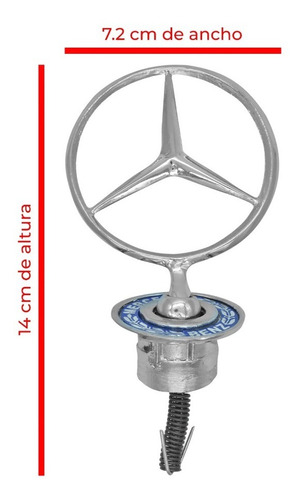 Emblema Mirilla Cofre Mercedes Benz Base Azul Metalico Foto 6