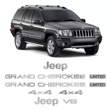 Kit Emblema Adesivos Jeep Grand Cherokee V8 1996 97 98 1999