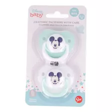 Pack X2 Chupetes De Silicona Anatómica Mickey Mouse 0-6 M