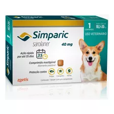 Simparic 40mg 10,1-20kg Antipulgas Carrapato 1 Comp Melhor