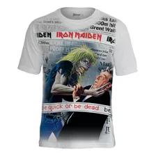 Camiseta Iron Maiden Be Quick Or Be Dead Stamp Pre 106