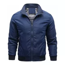 Chaqueta Cortavientos Casual Chamarra Hombre Color Liso