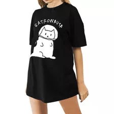 Remeron Gatitos Mujer Gatos Graciosos Astronauta Remera