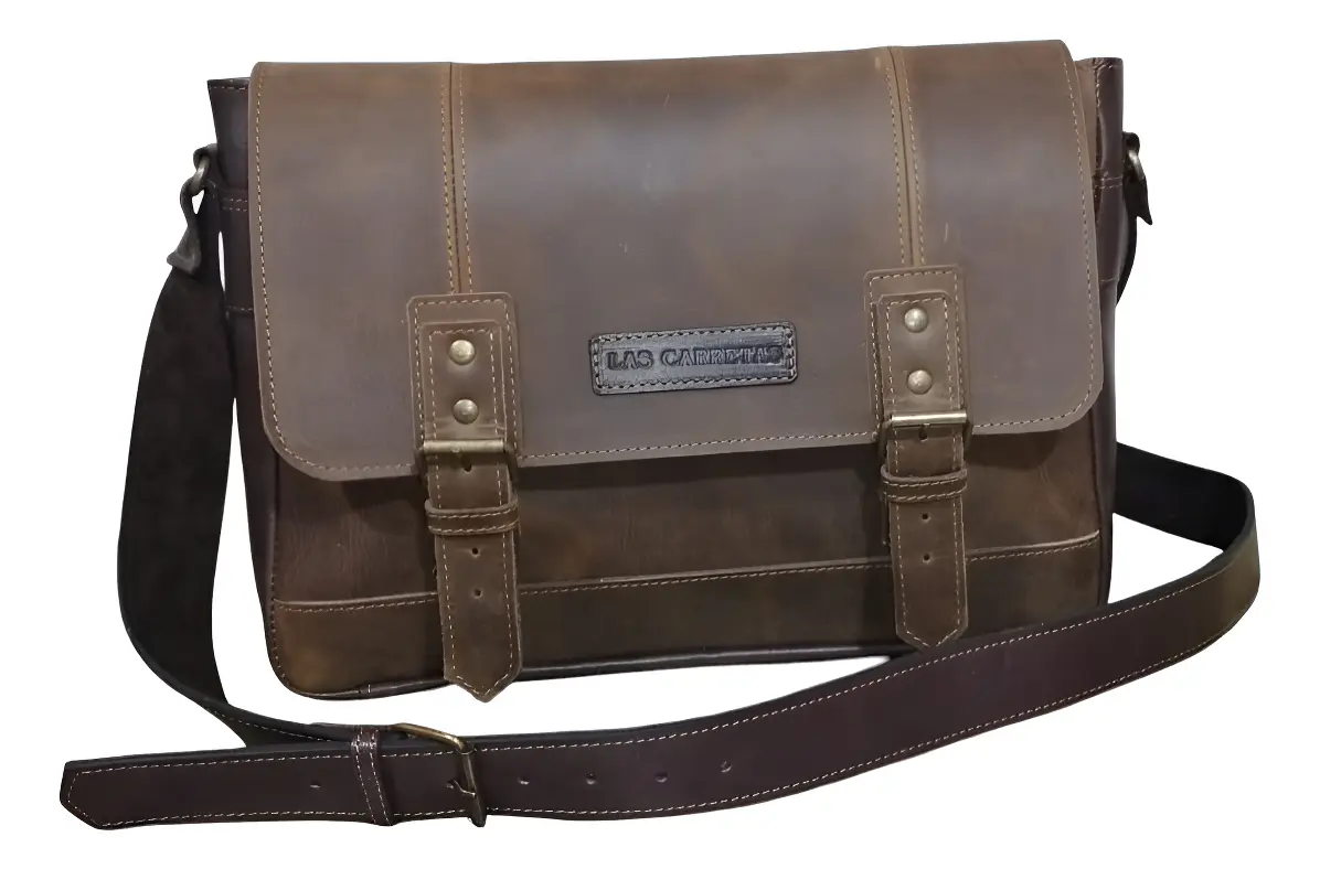 Morral Cuero Portanotebook Maletin Portafolio.fabricantes. Color Marrón Engrasado Tamaño De La Pantalla 15.6