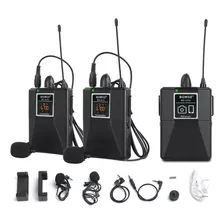 Micrófono Inalámbrico Uhf 2 Bodypack Solapa Audífonos