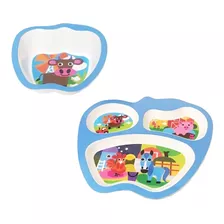 Set Plato Bebe 3 Divisiones Y Bowl Melamina Primeras Comidas