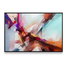 Quadro Abstrato C/ Moldura Decorativo Moderno Arte Brush