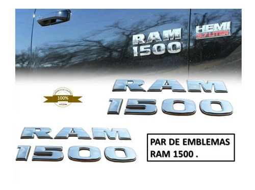 Emblemas Laterales Para Ram 1500 Cromado Foto 2