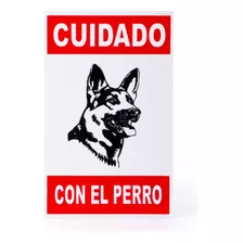 Cartel Cuidado Con El Perro 13cm X 20cm Ovejero