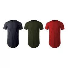 Kit 3 Camiseta Camisa Blusa Oversized Longline Plus Size C1