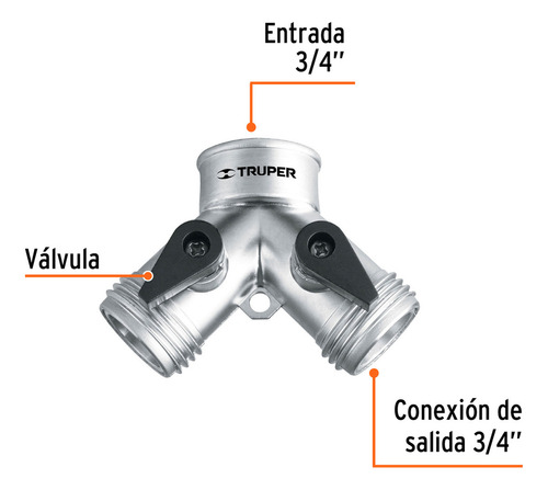 Conector 'y' Aluminio Entrada 3/4' 10372 Foto 2