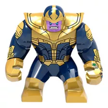 Boneco Thanos Azul Manopla Jóias Do Poder Big Blocos Montar