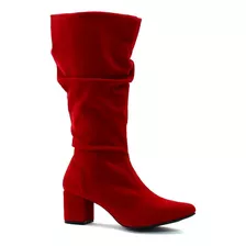 Botas Femininas Slouthy Couro Camurça Lirom Cano Alto 2024