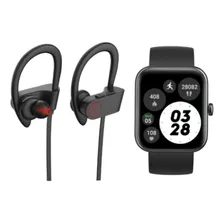 Pack Black Smartwatch Live Mini 206 + Audífonos Rm5 Lhotse