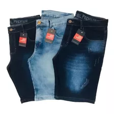 Kit 3 Bermudas Jeans Masculina Direto Da Fábrica
