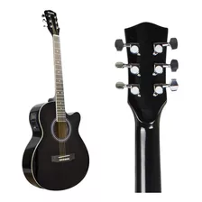 Guitarra Electroacustica Jumbo Color Negro Swamp Marca Rmc