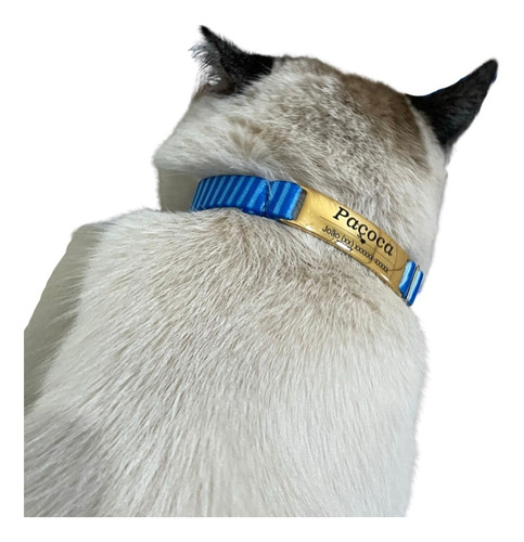 Coleira Para Gato Identificação Sem Barulho Personalizado