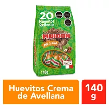 20 Huevitos Chocolate Leche Muibon Rellenos Avellana 140gr