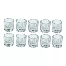  10x Copos Dappen Vidro Uv Mistura Pó Liquido Monomer Potes