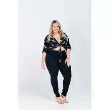 Calca Branca Jeans Feminina Plus Size Cintura Alta Com Lycra