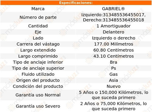 (1) Amortiguador Del Gas Der O Izq Pilot Honda 03/08 Gabriel Foto 2