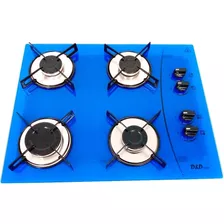 Fogão Cooktop 4 Bocas Azul *para Gás Encanado De Rua (gn)