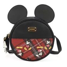 Bolsa Transversal Mickey Orelhas Disney Xadrez - Luxcel