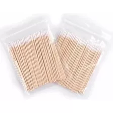 100 Microhisopos Madera Finito Para Pestañas Maquillaje