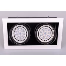 Spot De Embutir Móvil Halospot P/2 Lámparas Ar111 Apto Led G