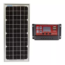Cargador Baterias 12v P/ Boyeros Panel Solar 10wp Reg. 10a