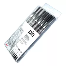 Uni Pin Fineliner Draw Pen -light Y Dark Grey, Black- X 6