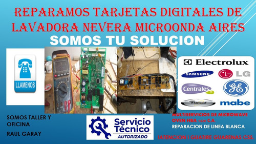 Reparacion:tarjeta Digitales Nevera Lavadora Guatire Caracas