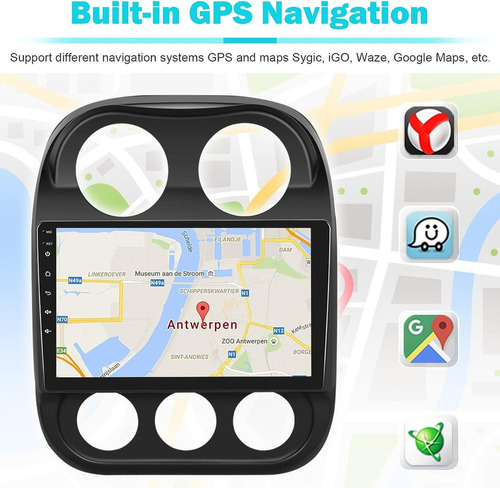 Para Jeep Compass Radio Android 10 Car Steren Gps 2010-2016 Foto 4