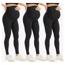 Kit 3 Pçs Calça Legging Gestante Maternidade Cos Sustentação