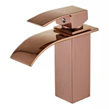 Torneira Monocomando Cascata Banheiro Lavabo Rose Gold Luxo